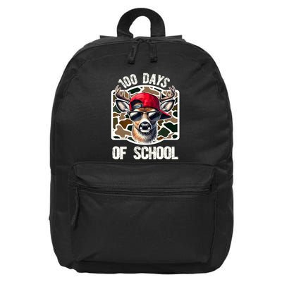 100 Days Of School Deer Hunting Deer Camo Hunter 16 in Basic Backpack
