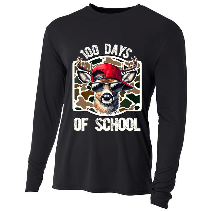 100 Days Of School Deer Hunting Deer Camo Hunter Cooling Performance Long Sleeve Crew