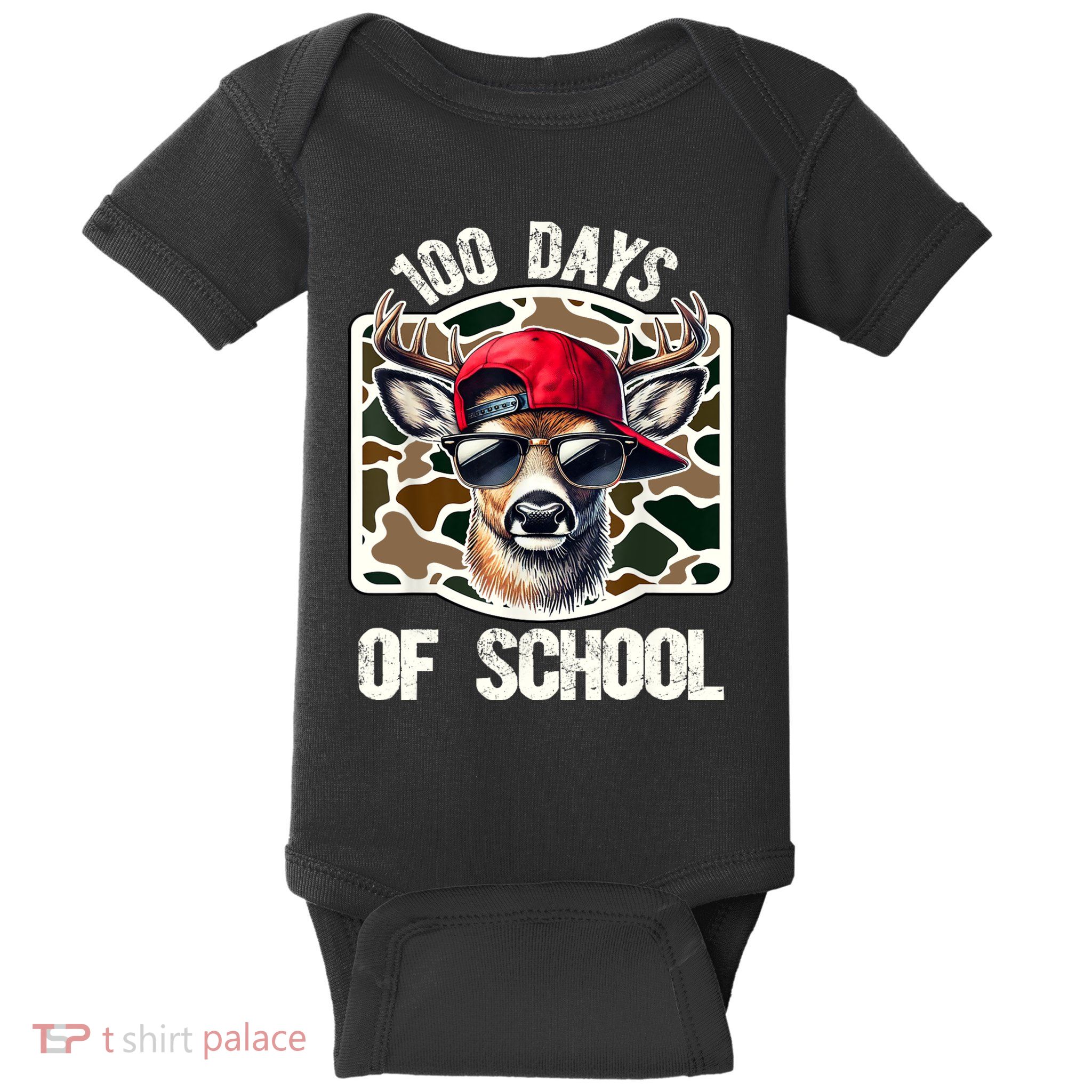100 Days Of School Deer Hunting Deer Camo Hunter Baby Bodysuit