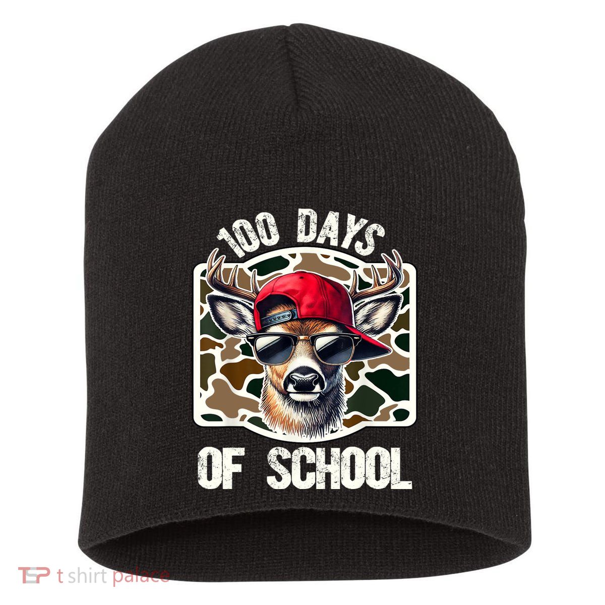 100 Days Of School Deer Hunting Deer Camo Hunter Short Acrylic Beanie