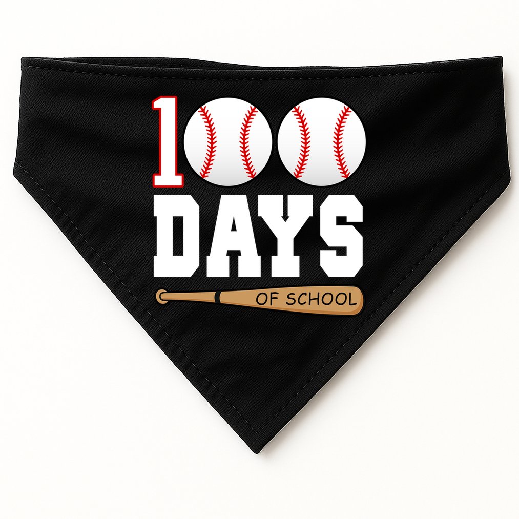 100 Days Of School Baseball Bat And Ball USA-Made Doggie Bandana