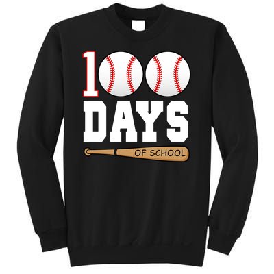 100 Days Of School Baseball Bat And Ball Sweatshirt