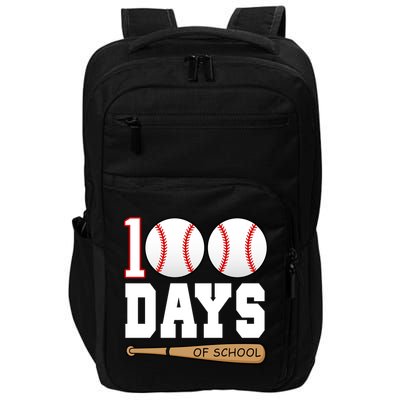 100 Days Of School Baseball Bat And Ball Impact Tech Backpack
