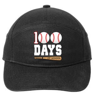 100 Days Of School Baseball Bat And Ball 7-Panel Snapback Hat