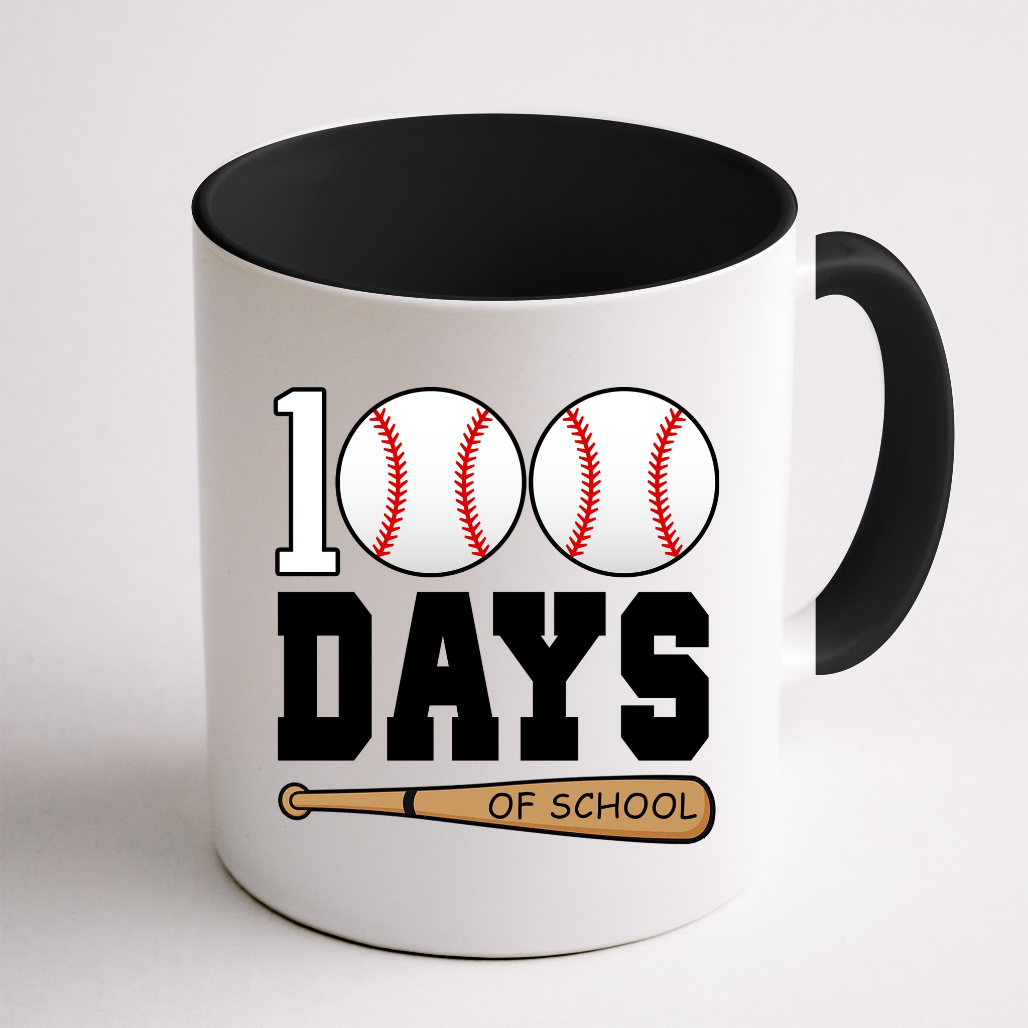 100 Days Of School Baseball Bat And Ball Mug