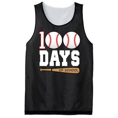 100 Days Of School Baseball Bat And Ball Mesh Reversible Basketball Jersey Tank