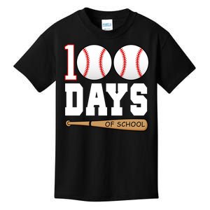 100 Days Of School Baseball Bat And Ball Kids T-Shirt