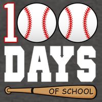 100 Days Of School Baseball Bat And Ball Vector Backpack