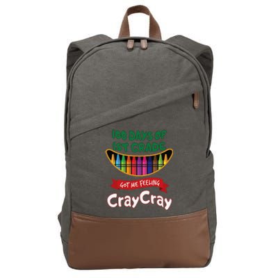 100 Days Of 1st Grade Got Me Feeling Cray Cray Cotton Canvas Backpack