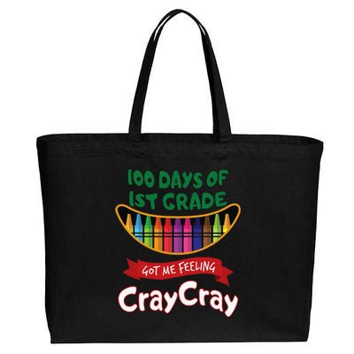 100 Days Of 1st Grade Got Me Feeling Cray Cray Cotton Canvas Jumbo Tote