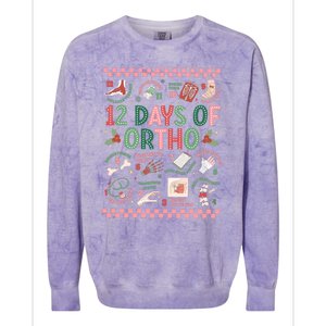 12 Days Of Ortho Christmas Orthopedic Team Winter Holiday Funny Gift Colorblast Crewneck Sweatshirt