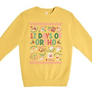 12 Days Of Ortho Christmas Orthopedic Team Winter Holiday Funny Gift Premium Crewneck Sweatshirt