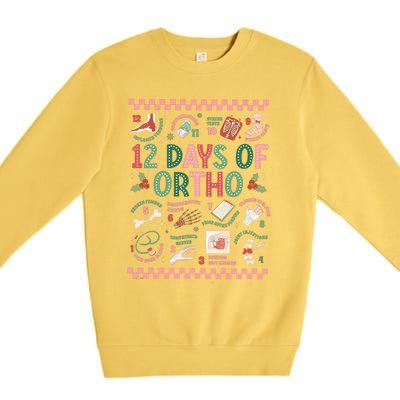 12 Days Of Ortho Christmas Orthopedic Team Winter Holiday Funny Gift Premium Crewneck Sweatshirt