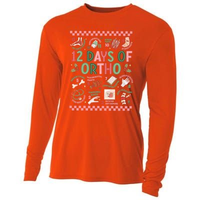 12 Days Of Ortho Christmas Orthopedic Team Winter Holiday Funny Gift Cooling Performance Long Sleeve Crew