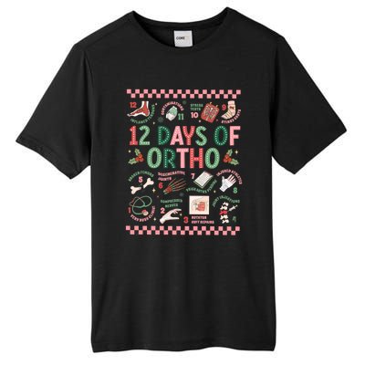 12 Days Of Ortho Christmas Orthopedic Team Winter Holiday Funny Gift Tall Fusion ChromaSoft Performance T-Shirt