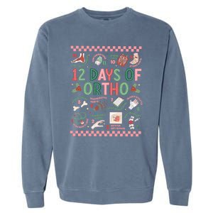 12 Days Of Ortho Christmas Orthopedic Team Winter Holiday Funny Gift Garment-Dyed Sweatshirt