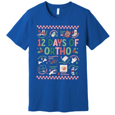 12 Days Of Ortho Christmas Orthopedic Team Winter Holiday Funny Gift Premium T-Shirt