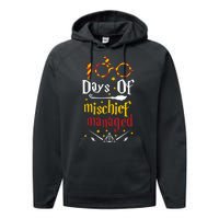 100 Days Of Mischief Managed 100th Day Of School Performance Fleece Hoodie