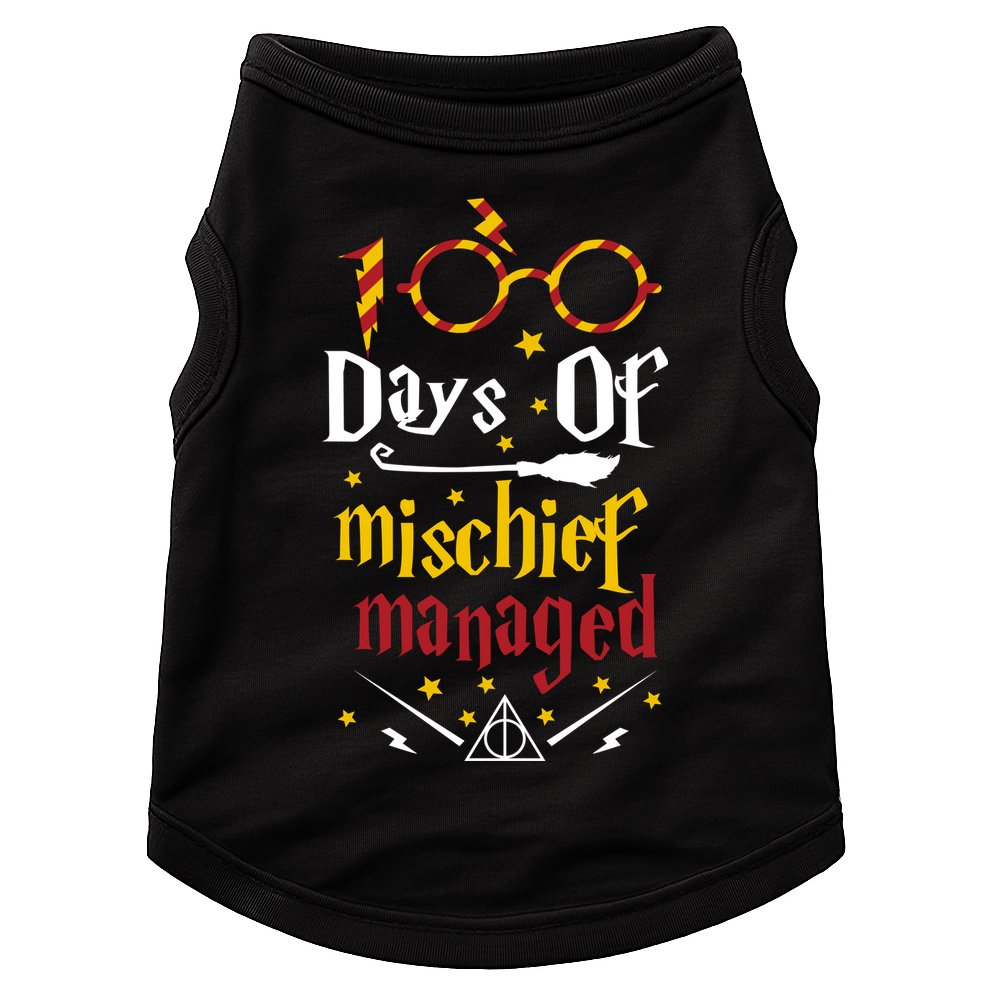 100 Days Of Mischief Managed 100th Day Of School Doggie Tank