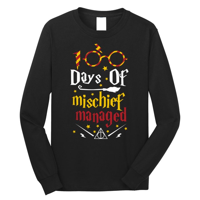 100 Days Of Mischief Managed 100th Day Of School Long Sleeve Shirt