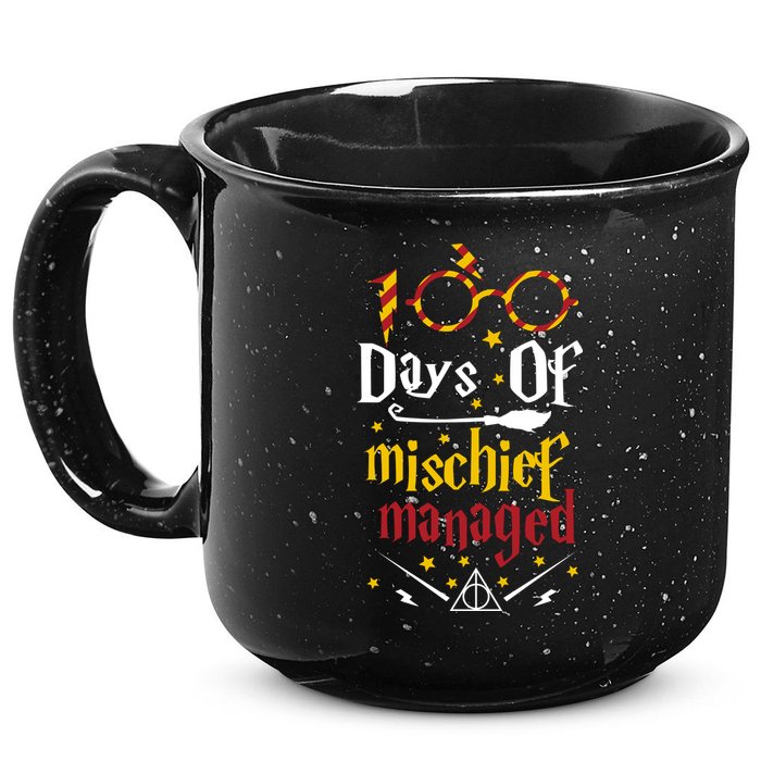 100 Days Of Mischief Managed 100th Day Of School 15oz Campfire Ceramic Mug