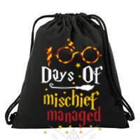 100 Days Of Mischief Managed 100th Day Of School Drawstring Bag