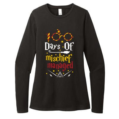 100 Days Of Mischief Managed 100th Day Of School Womens CVC Long Sleeve Shirt