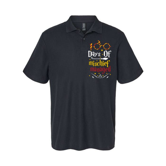 100 Days Of Mischief Managed 100th Day Of School Softstyle Adult Sport Polo