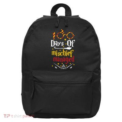 100 Days Of Mischief Managed 100th Day Of School 16 in Basic Backpack