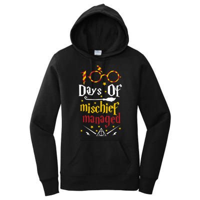 100 Days Of Mischief Managed 100th Day Of School Women's Pullover Hoodie