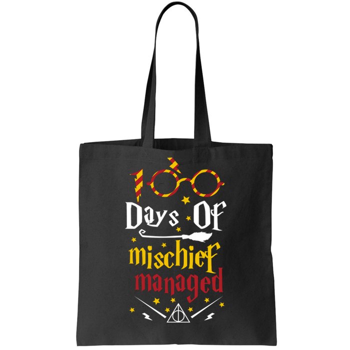 100 Days Of Mischief Managed 100th Day Of School Tote Bag