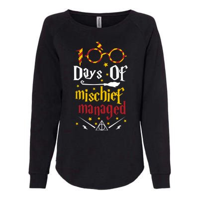 100 Days Of Mischief Managed 100th Day Of School Womens California Wash Sweatshirt