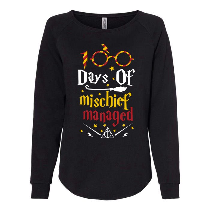 100 Days Of Mischief Managed 100th Day Of School Womens California Wash Sweatshirt