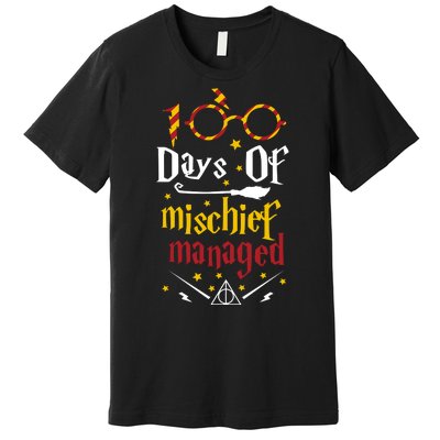 100 Days Of Mischief Managed 100th Day Of School Premium T-Shirt