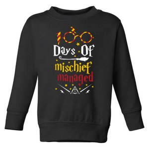 100 Days Of Mischief Managed 100th Day Of School Toddler Sweatshirt