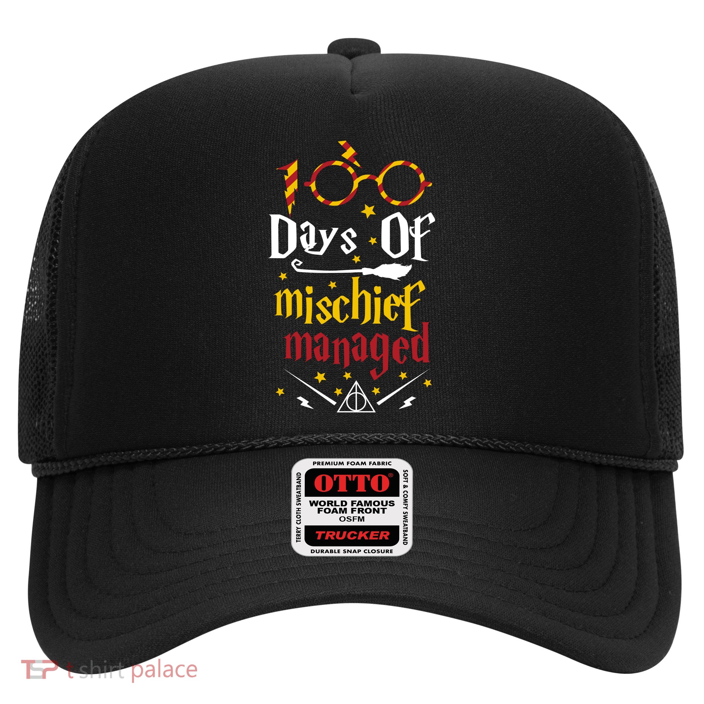 100 Days Of Mischief Managed 100th Day Of School Trucker Hat