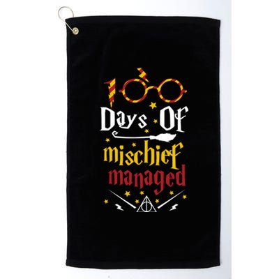 100 Days Of Mischief Managed 100th Day Of School Platinum Collection Golf Towel