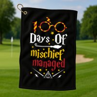 100 Days Of Mischief Managed 100th Day Of School Golf Towel