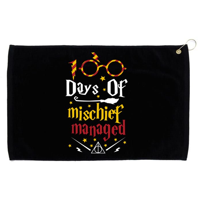 100 Days Of Mischief Managed 100th Day Of School Grommeted Golf Towel