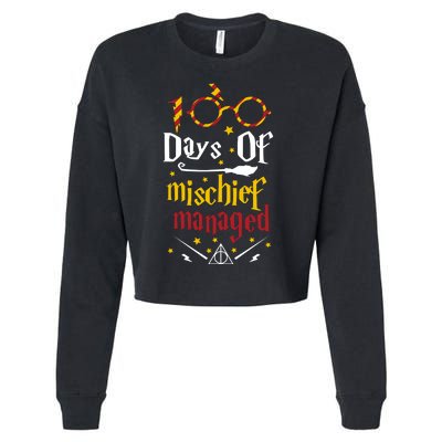 100 Days Of Mischief Managed 100th Day Of School Cropped Pullover Crew