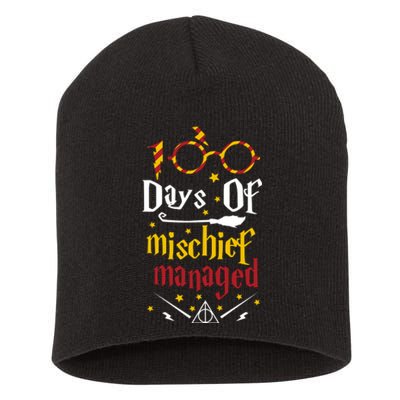 100 Days Of Mischief Managed 100th Day Of School Short Acrylic Beanie