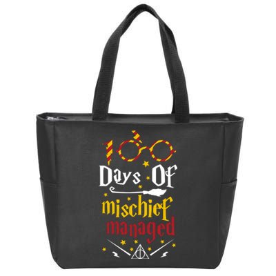 100 Days Of Mischief Managed 100th Day Of School Zip Tote Bag