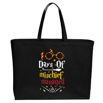 100 Days Of Mischief Managed 100th Day Of School Cotton Canvas Jumbo Tote