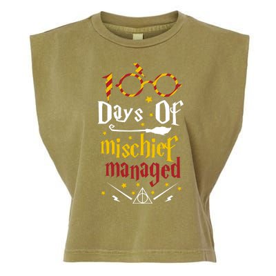 100 Days Of Mischief Managed 100th Day Of School Garment-Dyed Women's Muscle Tee