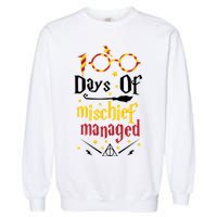 100 Days Of Mischief Managed 100th Day Of School Garment-Dyed Sweatshirt