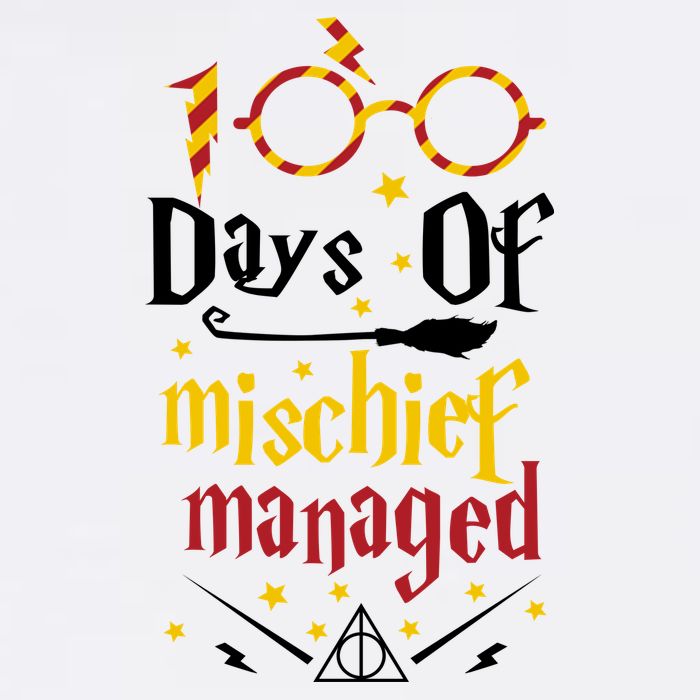 100 Days Of Mischief Managed 100th Day Of School Garment-Dyed Sweatshirt