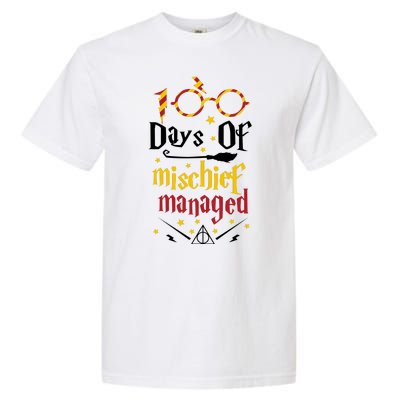 100 Days Of Mischief Managed 100th Day Of School Garment-Dyed Heavyweight T-Shirt