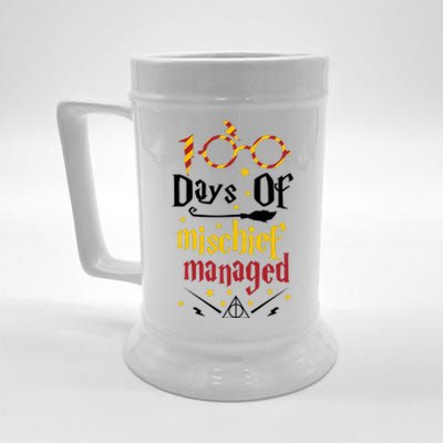 100 Days Of Mischief Managed 100th Day Of School Beer Stein