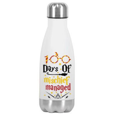 100 Days Of Mischief Managed 100th Day Of School Stainless Steel Insulated Water Bottle