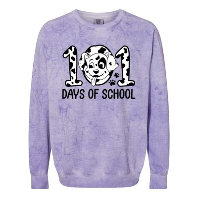 101 Days Of School Dalmatian Dog Funny School Colorblast Crewneck Sweatshirt